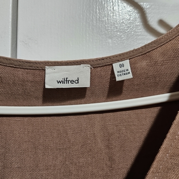 ARITZIA Wilfred Brax Nutmeg Linen Blend Jumpsuit Open Front Wrap Size 00 - Picture 6 of 11